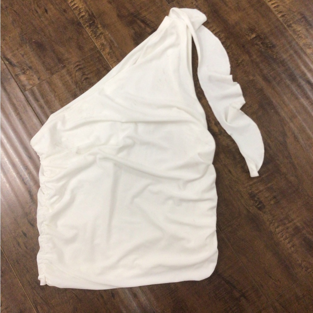 Minnie & Co White One Shoulder Top